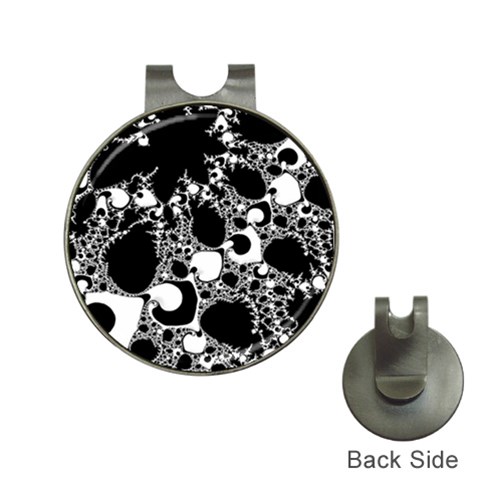 Special Fractal 04 B&w Hat Clip with Golf Ball Marker from ArtsNow.com Front