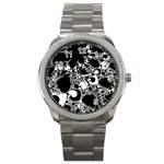 Special Fractal 04 B&w Sport Metal Watch