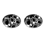 Special Fractal 04 B&w Cufflinks (Oval)