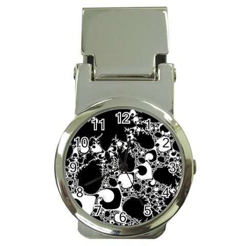 Special Fractal 04 B&w Money Clip with Watch from ArtsNow.com Front