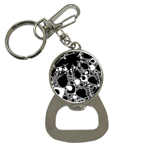 Special Fractal 04 B&w Bottle Opener Key Chain from ArtsNow.com Front