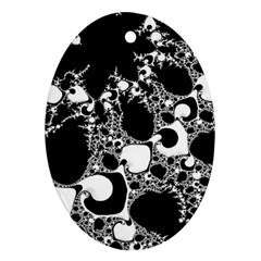 Special Fractal 04 B&w Oval Ornament (Two Sides) from ArtsNow.com Front