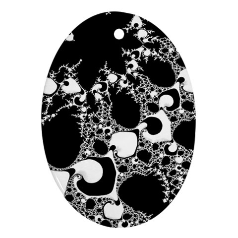 Special Fractal 04 B&w Oval Ornament (Two Sides) from ArtsNow.com Back