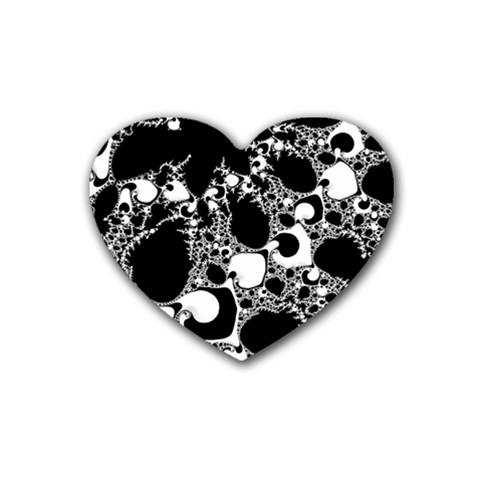 Special Fractal 04 B&w Drink Coasters 4 Pack (Heart)  from ArtsNow.com Front