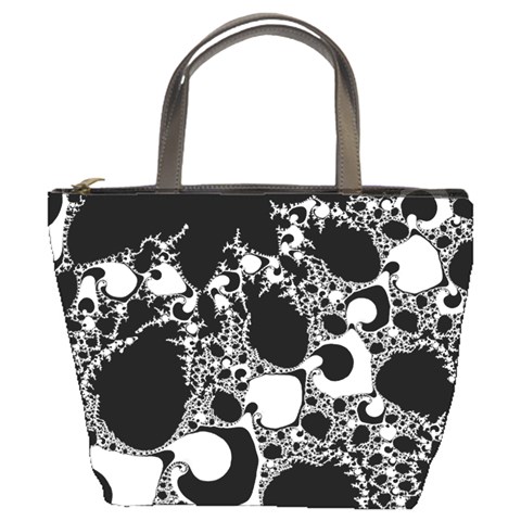 Special Fractal 04 B&w Bucket Handbag from ArtsNow.com Front