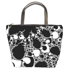 Special Fractal 04 B&w Bucket Handbag from ArtsNow.com Front