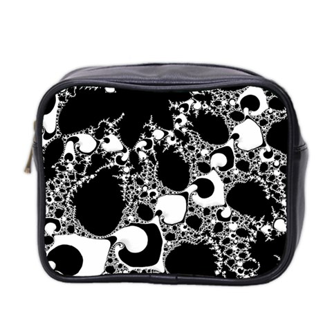 Special Fractal 04 B&w Mini Travel Toiletry Bag (Two Sides) from ArtsNow.com Front