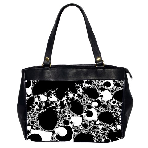 Special Fractal 04 B&w Oversize Office Handbag (Two Sides) from ArtsNow.com Front