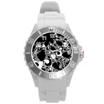 Special Fractal 04 B&w Plastic Sport Watch (Large)