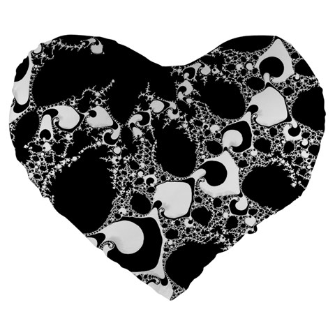 Special Fractal 04 B&w 19  Premium Heart Shape Cushion from ArtsNow.com Front