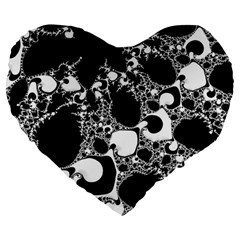 Special Fractal 04 B&w 19  Premium Heart Shape Cushion from ArtsNow.com Front