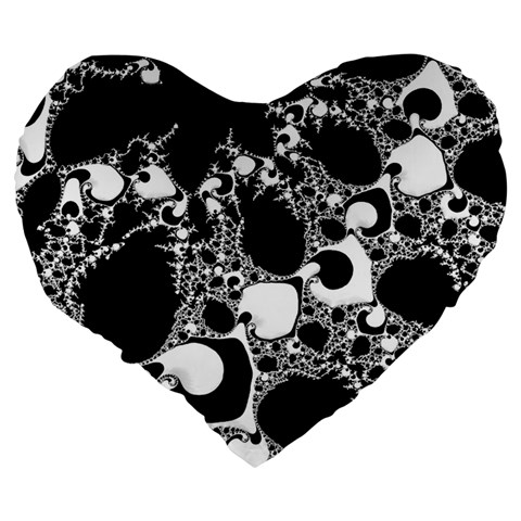 Special Fractal 04 B&w 19  Premium Heart Shape Cushion from ArtsNow.com Back