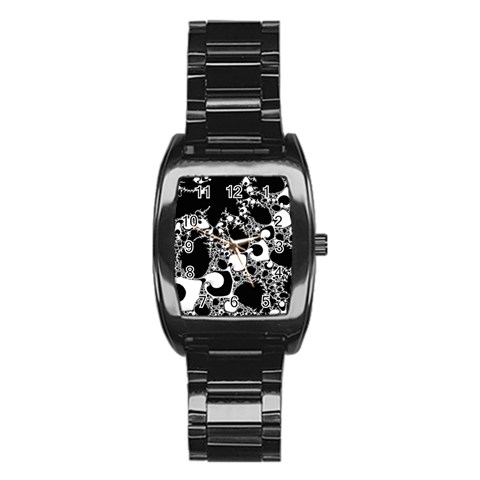 Special Fractal 04 B&w Stainless Steel Barrel Watch from ArtsNow.com Front