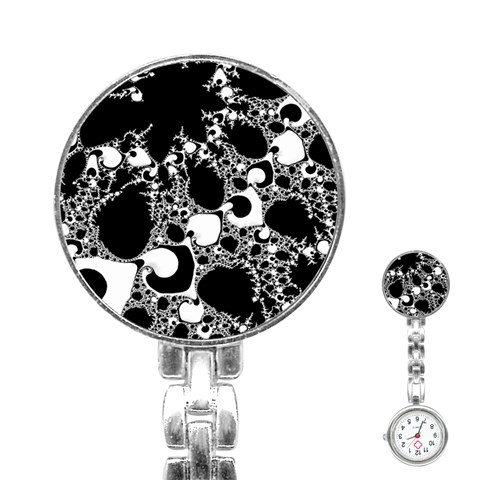 Special Fractal 04 B&w Stainless Steel Nurses Watch from ArtsNow.com Front