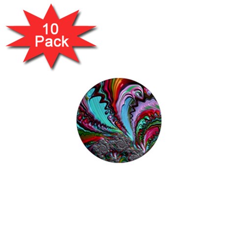 Special Fractal 02 Red 1  Mini Button Magnet (10 pack) from ArtsNow.com Front