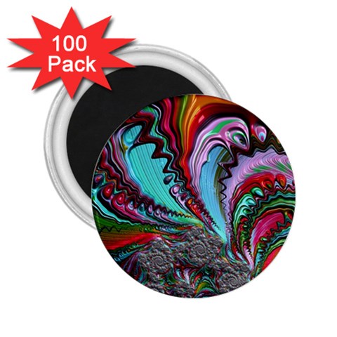 Special Fractal 02 Red 2.25  Button Magnet (100 pack) from ArtsNow.com Front