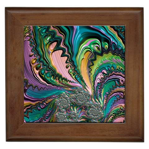 Special Fractal 02 Purple Framed Ceramic Tile from ArtsNow.com Front