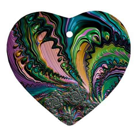 Special Fractal 02 Purple Heart Ornament from ArtsNow.com Front