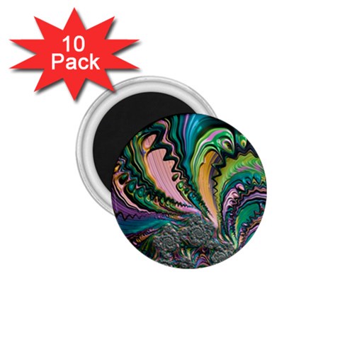 Special Fractal 02 Purple 1.75  Button Magnet (10 pack) from ArtsNow.com Front