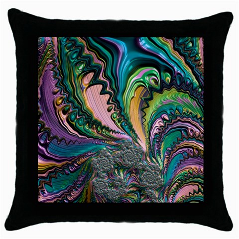 Special Fractal 02 Purple Black Throw Pillow Case from ArtsNow.com Front