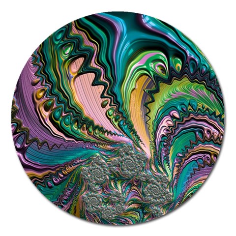 Special Fractal 02 Purple Magnet 5  (Round) from ArtsNow.com Front