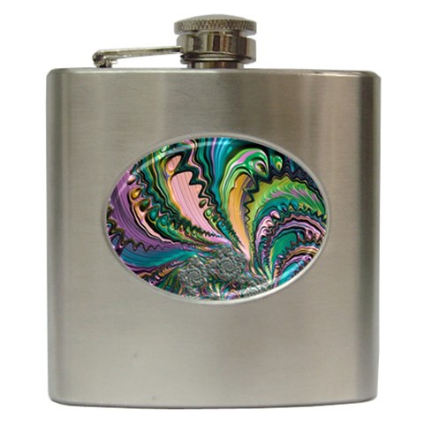 Special Fractal 02 Purple Hip Flask from ArtsNow.com Front