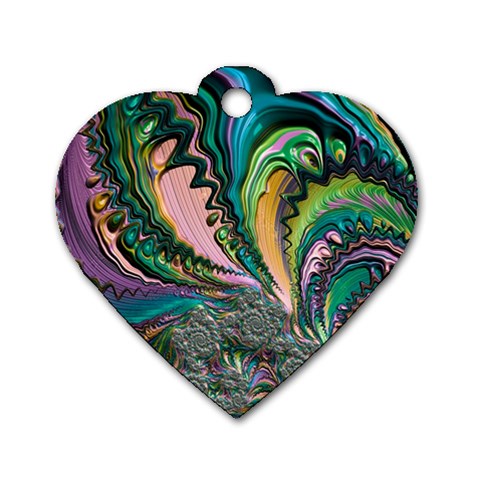 Special Fractal 02 Purple Dog Tag Heart (Two Sided) from ArtsNow.com Front