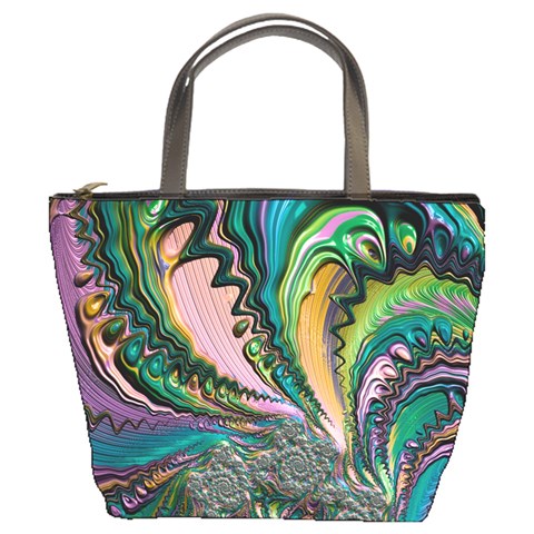 Special Fractal 02 Purple Bucket Handbag from ArtsNow.com Front