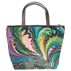 Special Fractal 02 Purple Bucket Handbag from ArtsNow.com Back