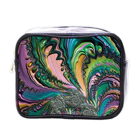 Special Fractal 02 Purple Mini Travel Toiletry Bag (One Side) from ArtsNow.com Front