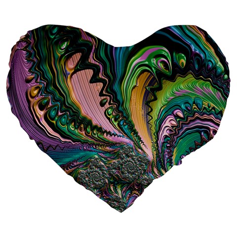 Special Fractal 02 Purple 19  Premium Heart Shape Cushion from ArtsNow.com Front