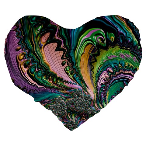 Special Fractal 02 Purple 19  Premium Heart Shape Cushion from ArtsNow.com Back