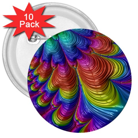 Radiant Sunday Neon 3  Button (10 pack) from ArtsNow.com Front