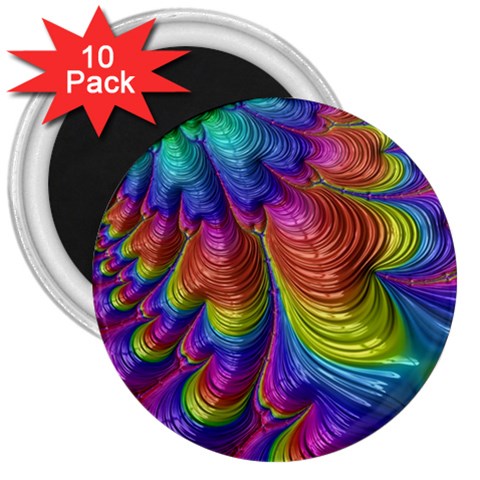 Radiant Sunday Neon 3  Button Magnet (10 pack) from ArtsNow.com Front