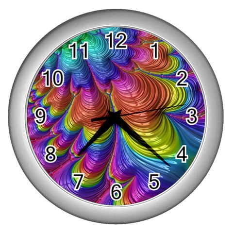 Radiant Sunday Neon Wall Clock (Silver) from ArtsNow.com Front