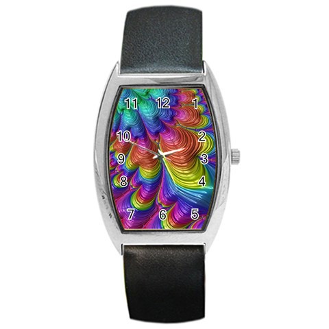 Radiant Sunday Neon Tonneau Leather Watch from ArtsNow.com Front