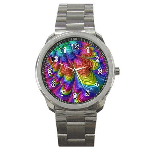 Radiant Sunday Neon Sport Metal Watch from ArtsNow.com Front