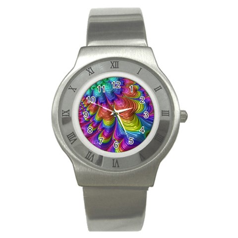 Radiant Sunday Neon Stainless Steel Watch (Slim) from ArtsNow.com Front