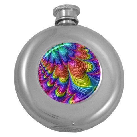 Radiant Sunday Neon Hip Flask (Round) from ArtsNow.com Front