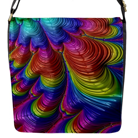 Radiant Sunday Neon Flap Closure Messenger Bag (Small) from ArtsNow.com Front