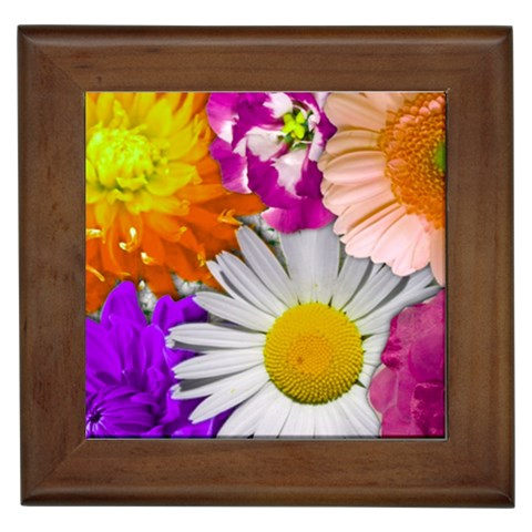 Lovely Flowers,purple Framed Ceramic Tile from ArtsNow.com Front