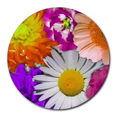 Lovely Flowers,purple 8  Mouse Pad (Round) from ArtsNow.com Front