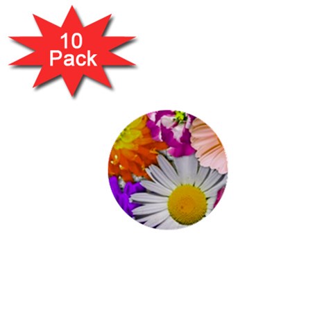 Lovely Flowers,purple 1  Mini Button (10 pack) from ArtsNow.com Front