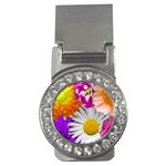 Lovely Flowers,purple Money Clip (CZ)