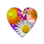 Lovely Flowers,purple Magnet (Heart)