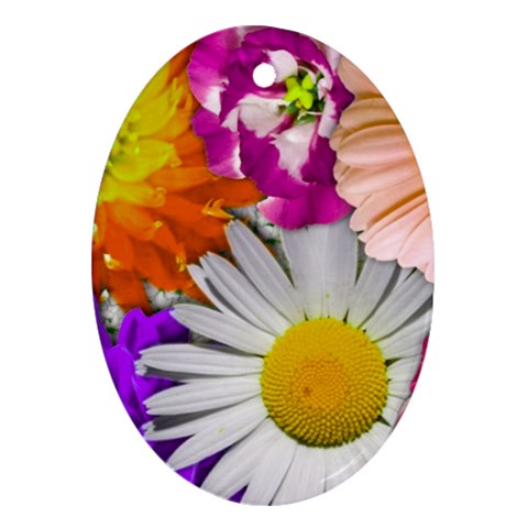 Lovely Flowers,purple Oval Ornament (Two Sides) from ArtsNow.com Front