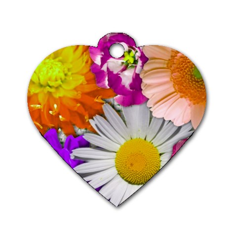 Lovely Flowers,purple Dog Tag Heart (One Sided)  from ArtsNow.com Front