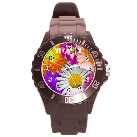 Lovely Flowers,purple Plastic Sport Watch (Large) from ArtsNow.com Front