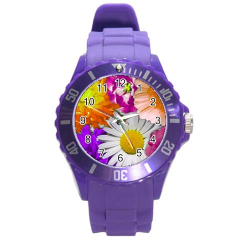 Lovely Flowers,purple Plastic Sport Watch (Large) from ArtsNow.com Front