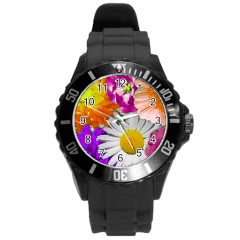 Lovely Flowers,purple Plastic Sport Watch (Large) from ArtsNow.com Front